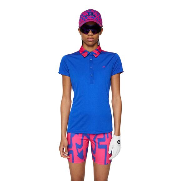 J.Lindeberg Tops - J.Lindeberg Women's Large Club Blue Cara Polo Shirt Athleisure Golf Active O7-1